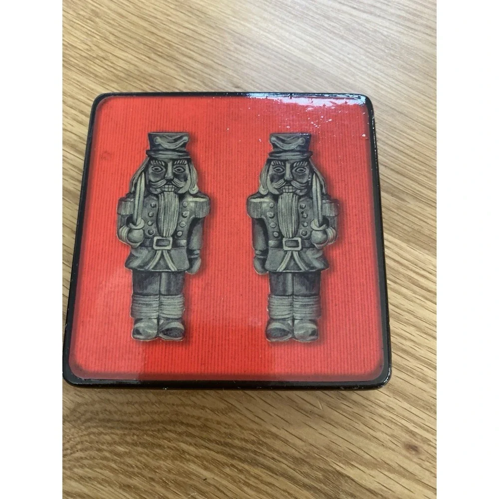 Set of 6 Christmas Holiday NUTCRACKER 4x4 Coasters: Felt Back
